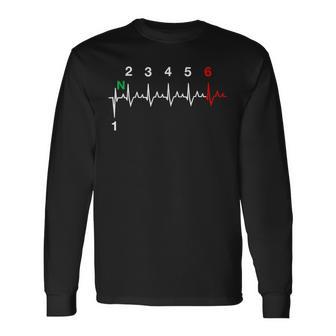 Motorrad mit EKG-Herzschlag Langarmshirts, Verstehst Das Nicht 1N23456 Design - Seseable