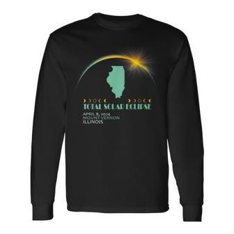 Mount Vernon Illinois Total Solar Eclipse 2024 Long Sleeve T-Shirt | Mazezy