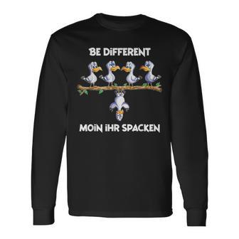Möwen Norden Norden German Be Different Moin Ihr Sacken Langarmshirts - Seseable
