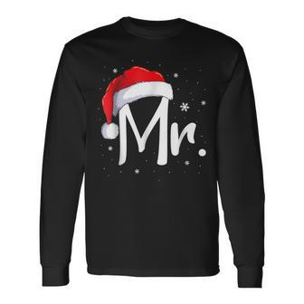 Mr And Mrs Claus Couples Matching Christmas Pajamas Santa Long Sleeve T-Shirt - Monsterry