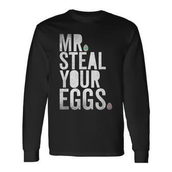 Mr Steal Your Eggs Easter Matching Family For Boys Long Sleeve T-Shirt | Mazezy