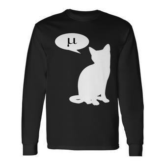 Mu Cat Greek Letter Mew Meow Miu Long Sleeve T-Shirt - Monsterry