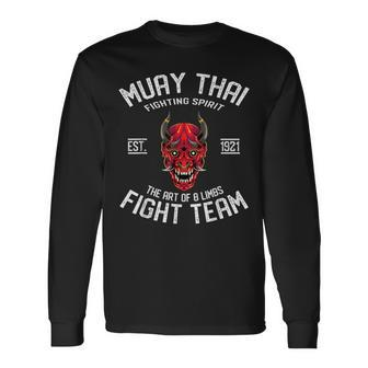 Muay Thai Fight Team Oni Demon Long Sleeve T-Shirt - Monsterry CA