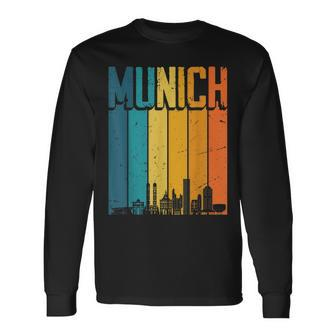 Munich Skyline Retro Vintage Souvenir Munich Langarmshirts - Seseable