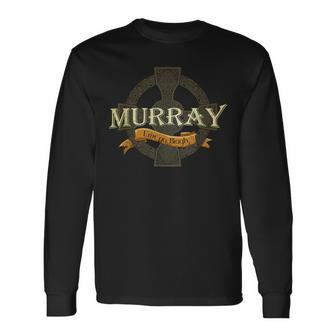 Murray Irish Surname Murray Irish Family Name Celtic Cross Long Sleeve T-Shirt - Seseable