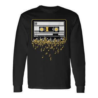 Music Notes Vintage Cassette Tape Classic 80S 90S Long Sleeve T-Shirt - Monsterry CA