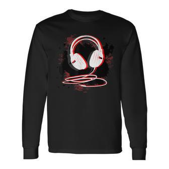 Music Sound Headphones For Dj Musician Long Sleeve T-Shirt - Monsterry AU