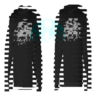 Mythical Creatures Bigfoot Loch Ness Monster Mothman Cryptid Long Sleeve T-Shirt - Thegiftio