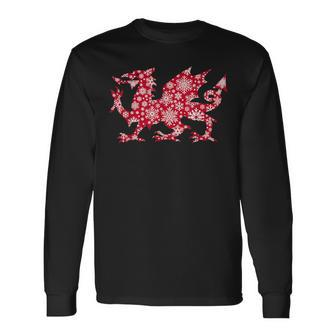 Nadolig Llawen Wales Welsh Cymru Happy Christmas Dragon Long Sleeve T-Shirt - Monsterry DE