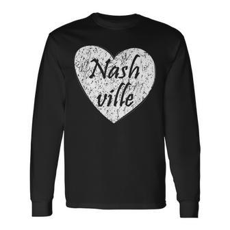 Nashville Heart Tennessee Country Music Pride Long Sleeve T-Shirt - Monsterry DE