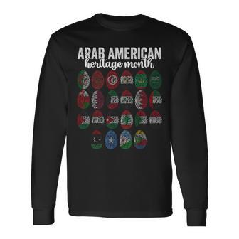 National Arab Heritage American Month Arabic Flags April Long Sleeve T-Shirt | Mazezy AU