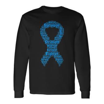 National Foster Care Month Blue Ribbon With Words Long Sleeve T-Shirt - Monsterry CA