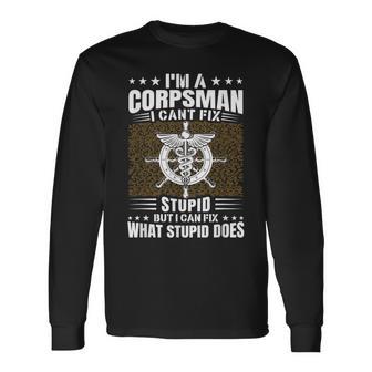 Navy Corpsman Veteran Veterans Day Us Navy Corpsman Long Sleeve T-Shirt - Monsterry CA