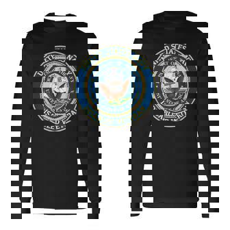 Navy Disabled Veteran Shield Long Sleeve T-Shirt - Monsterry