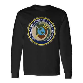 Navy Expeditionary Combat Command Veteran Patch Long Sleeve T-Shirt - Monsterry