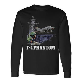 Navy F4 Phantom Catapult Launch Long Sleeve T-Shirt - Monsterry