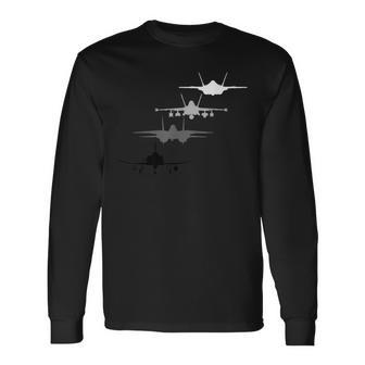 Navy Fighter Jets F4 F14 F18 F35 Long Sleeve T-Shirt - Monsterry DE