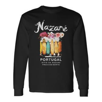 Nazare Portugal Surfing Vintage Long Sleeve T-Shirt | Mazezy
