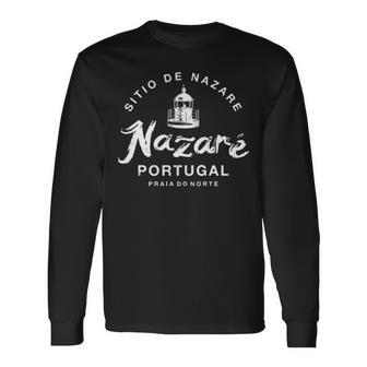 Nazare Portugal Vintage Surfing Long Sleeve T-Shirt | Mazezy