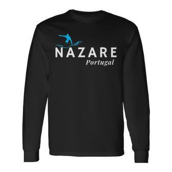 Nazare Portugal Wave Surf Surfing Surfer Long Sleeve T-Shirt | Mazezy