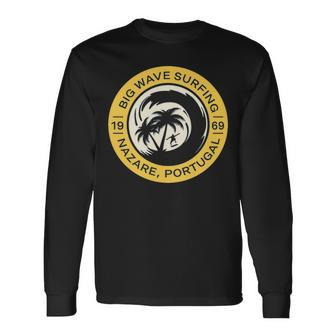 Nazare Surfing Big Wave Nazare Portugal Long Sleeve T-Shirt | Mazezy