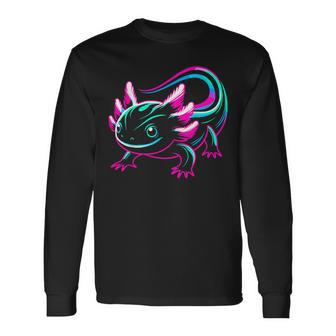 Neon Axolotl Long Sleeve T-Shirt | Mazezy