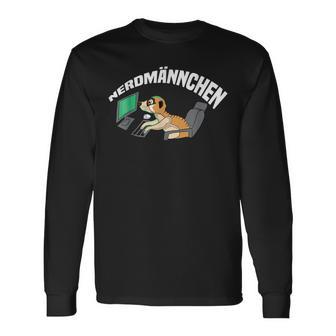 Nerdmännchen Programmer Gaming Meerkat Gamer Langarmshirts - Seseable