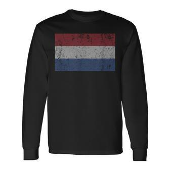 Netherlands Flag Holland Dutch Vlag Van Nederland T Long Sleeve T-Shirt - Monsterry