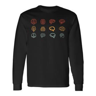 Neuroscience Retro Graphic Brain Science For Neurologist Long Sleeve T-Shirt - Monsterry CA