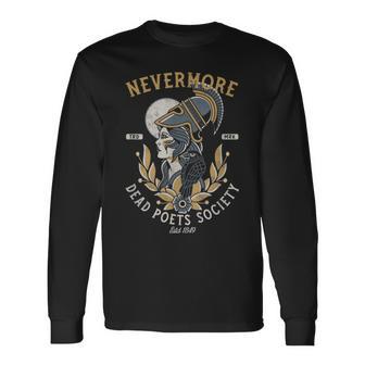 Nevermore Dead Poets Society Vintage Literature Long Sleeve T-Shirt - Monsterry