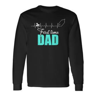 New First Time Dad To Be Heartbeat Daddy Long Sleeve T-Shirt - Monsterry UK