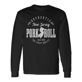 New Jersey Pork Roll Nj State Map Pride Vintage Long Sleeve T-Shirt - Monsterry DE
