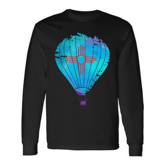 New Mexico Festival Hot Air Balloon Zia T Long Sleeve T-Shirt - Monsterry