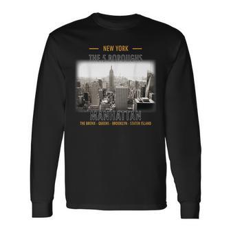 New York The 5 Boroughs Manhattan Bronx Queens Staten Island Long Sleeve T-Shirt - Monsterry CA