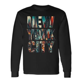 New York City Iconic Skyline Souvenir New York Love Nyc Long Sleeve T-Shirt | Mazezy