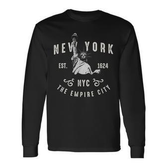 New York City Liberty Lady Vintage Long Sleeve T-Shirt - Monsterry UK