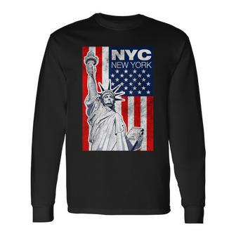 New York City Statue Of Liberty T Cool New York City Long Sleeve T-Shirt - Monsterry