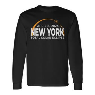 New York Eclipse Of Sun 040824 Eclipse Totality 2024 Long Sleeve T-Shirt - Monsterry UK