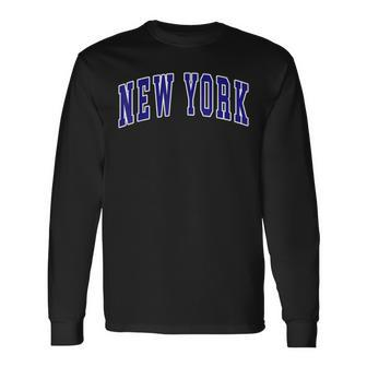 New York Text Long Sleeve T-Shirt - Monsterry AU