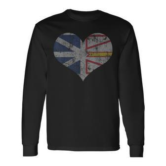 Newfoundland Labrador Canada Vintage Distressed Graphic Long Sleeve T-Shirt - Monsterry