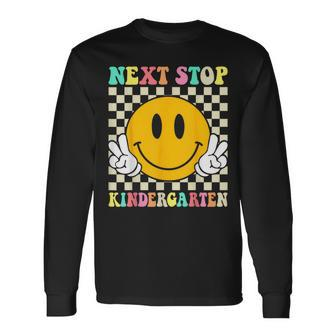 Next Stop Kindergarten Preschool Graduation Graduate 2024 Long Sleeve T-Shirt - Seseable