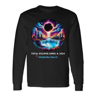 Niagara Falls New York Ny Total Solar Eclipse April 8 2024 Long Sleeve T-Shirt | Mazezy