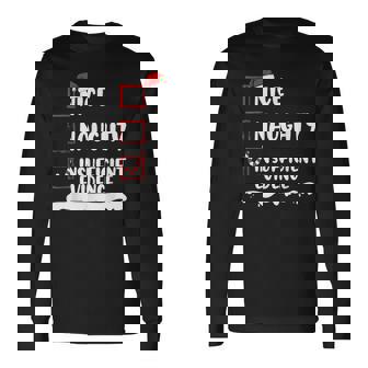 Nice Naughty Insufficient Evidence Christmas Family Matching Long Sleeve T-Shirt | Mazezy