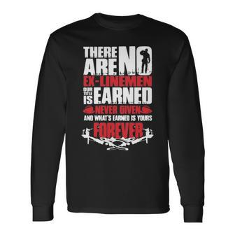 No Ex Linemen Forever Long Sleeve T-Shirt | Mazezy UK