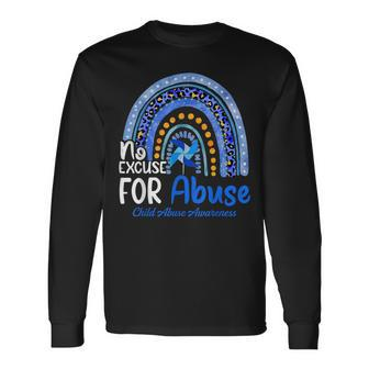 No-Excuse For Abuse Child Abuse Prevention Awareness Month Long Sleeve T-Shirt | Mazezy