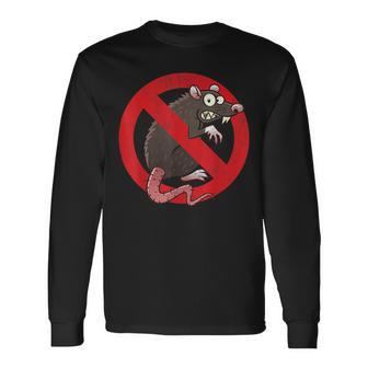 No Rats Union Pest Control Rat Sign Gag No Rats Allowed Long Sleeve T-Shirt - Seseable