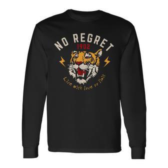 No Regrets Tiger Long Sleeve T-Shirt - Monsterry CA