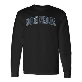 North Carolina Nc Vintage Sports Navy Long Sleeve T-Shirt - Monsterry