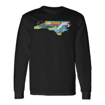 North Carolina Outdoors Retro Nature Lover Graphic Long Sleeve T-Shirt - Monsterry AU