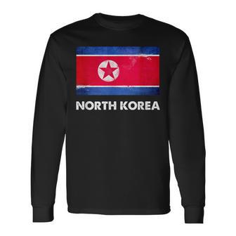 North Korean North Korea Flag Long Sleeve T-Shirt - Monsterry